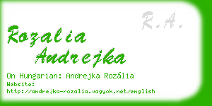 rozalia andrejka business card