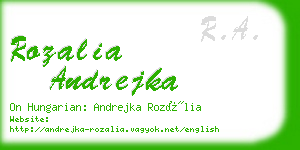 rozalia andrejka business card